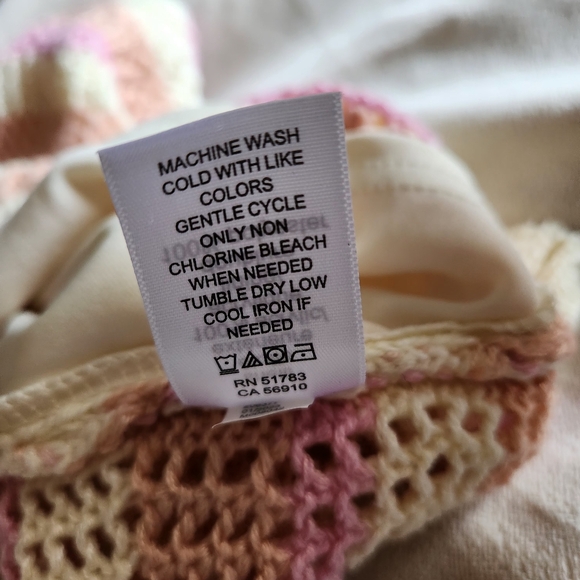 Evsie By Maurices Jr Girls Sz M Pink And Cream Crochet Top Lined - Picture 9 of 9